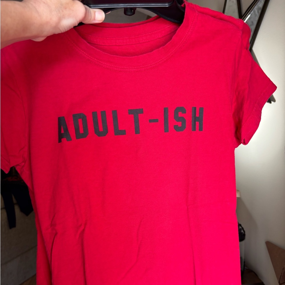 Adult-ish red T-shirt fun